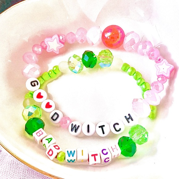 BUY1GET1FREE matching good bad witch Wicked Wizard of Oz friendship bracelet set - Picture 3 of 8